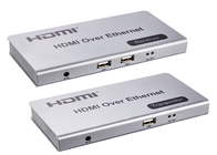 สายเคเบิล CAT5 / CAT6 120m HDMI KVM Extender พร้อมเสียง USB และไมโครโฟนผ่าน IP 1080P