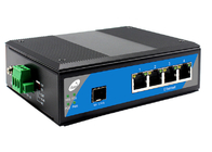 Industrial Din Rail SFP Fiber Switch 1 สล็อต SFP และ 4 ท่าอีเทอร์เน็ต