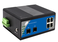 IP40 SFP Optical Switch Single Mode Single Fiber ด้วยสล็อต 2 SFP และพอร์ตอีเทอร์เน็ต 4 สาย