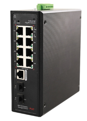 อุตสาหกรรม BT PoE L2 การจัดการสวิตช์ 10 Port ครบ Gigabit ดับเบิล DC Power Input