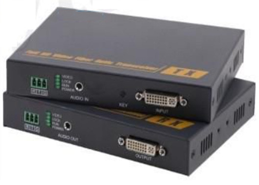 DVI To Fiber Converter Optical Audio DVI KVM เครื่องขยายไฟเบอร์ออปติก ด้วยการควบคุม KVM
