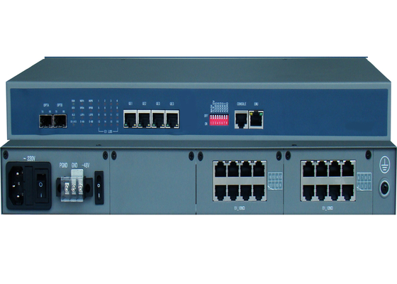 เครื่องแปลงสื่อไฟเบอร์ E1 พร้อม 4/8/16 Port E1 และ 4 Port Ethernet และ 2 Port SFP