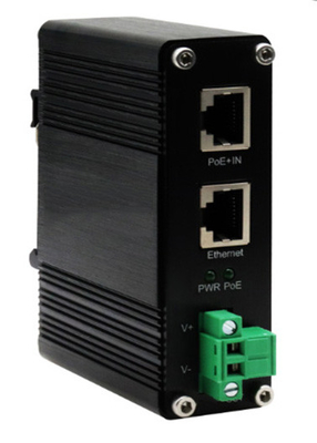 DIN-Rail Industrial 802.3bt Gigabit PoE++ Splitter ความแรงออก 24VDC