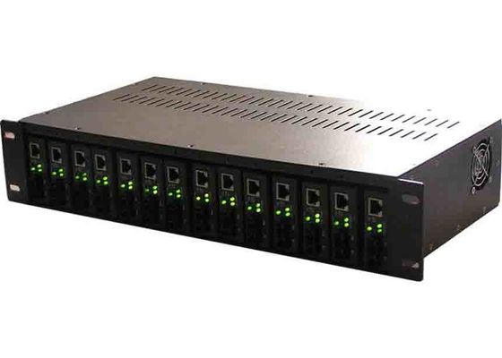 FCC Rack Mount Media Converter Chassis 2U 14 สล็อต