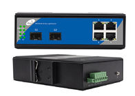 DIN Rail Mounting Fiber POE Switch, 2 SFP 4 Port Switch 1000 Mbps