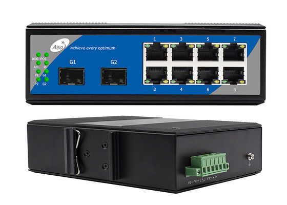 สวิตช์กิกะบิตอีเทอร์เน็ต 8 พอร์ตพร้อม SFP 1310/1550nm Managed 2 SFP และ 8 POE Ethernet Ports