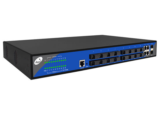 1310 / 1550nm ไฟเบอร์ออปติก 10 / 100M 16 พอร์ต Rack Mount Switch