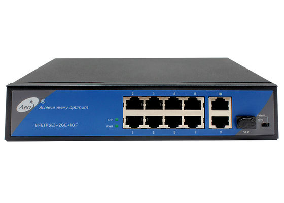 IPC Extender 250m 10 / 100M 8 Port POE Switch พร้อม Fiber Uplink