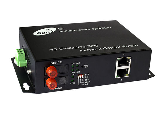 Cascading Commercial Media Converter พร้อมพอร์ตอีเธอร์เน็ต 2 พอร์ต