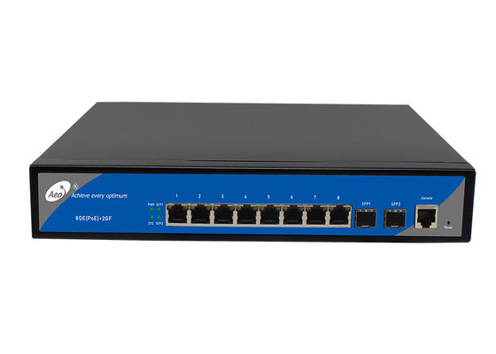 IP30 8 Port POE Managed Switch 8 Gigabit POE 2 Gigabit SFP Port