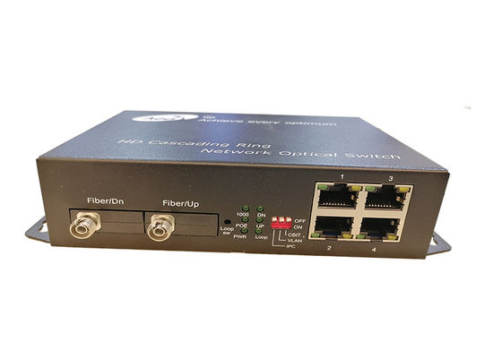 สวิตช์ไฟเบอร์ออปติกอีเธอร์เน็ตแบบเรียงซ้อนพอร์ตออปติคัล Gigabit 4 Ethernet 2 แบบเต็ม