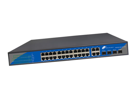 สวิตช์ไฟเบอร์ 24 พอร์ต Gigabit SFP, สวิตช์ POE ขนาด 10/100 / 1000M 19 นิ้ว