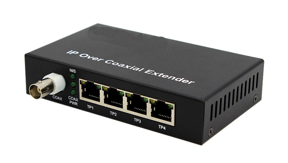 10 / 100M PoE ผ่าน Coaxial Extender Ethernet และ POE ผ่าน Coax 4 Ethernet Ports 1 BNC