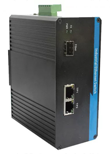 สวิตช์ไฟเบอร์อุตสาหกรรมเอเธิร์นท์ 1 ท่าเรือ 100BASE SFP + 2 ท่าเรือ 10 / 100BASE-T