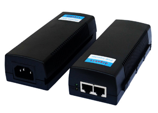 สายพานเดียว 10/100/1000M 60W Ultra POE Injector 100-240V AC 50/60Hz 1.5A การเข้าสูงสุด
