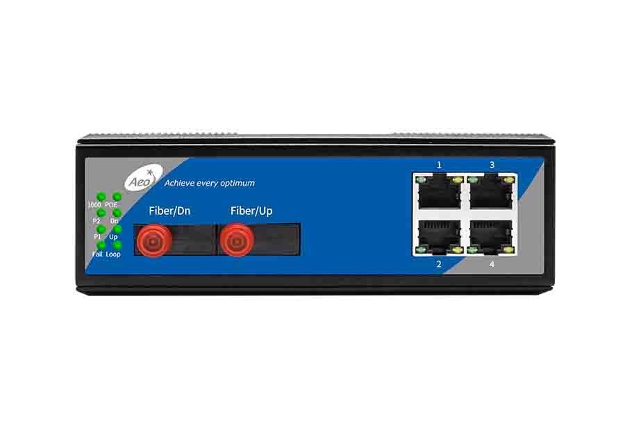 IEEE802.3 10 / 100Mbps Ethernet Fiber Switch 4 พอร์ต
