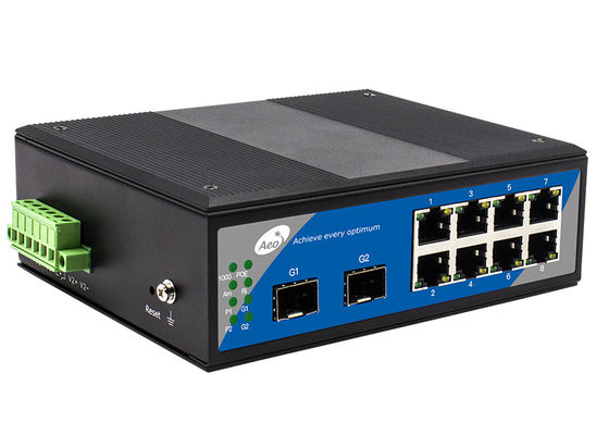 สวิตช์ SFP POE ที่มีการจัดการ เต็ม Gigabit 8 POE Ethernet 2 พอร์ต SFP